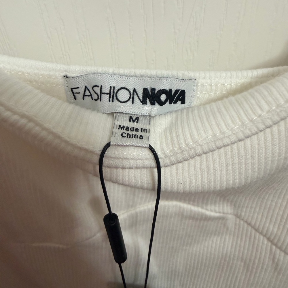 Fashion Nova White Ribbed Mini Dress - Picture 3 of 4
